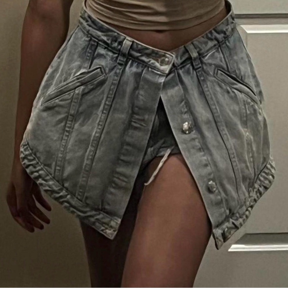 Alexander Wang Distressed Gray Skort